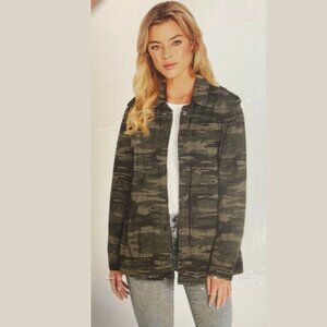 Buffalo David Bitton Women's Size L Long Sleeve Green Camouflage Anorak Jacket